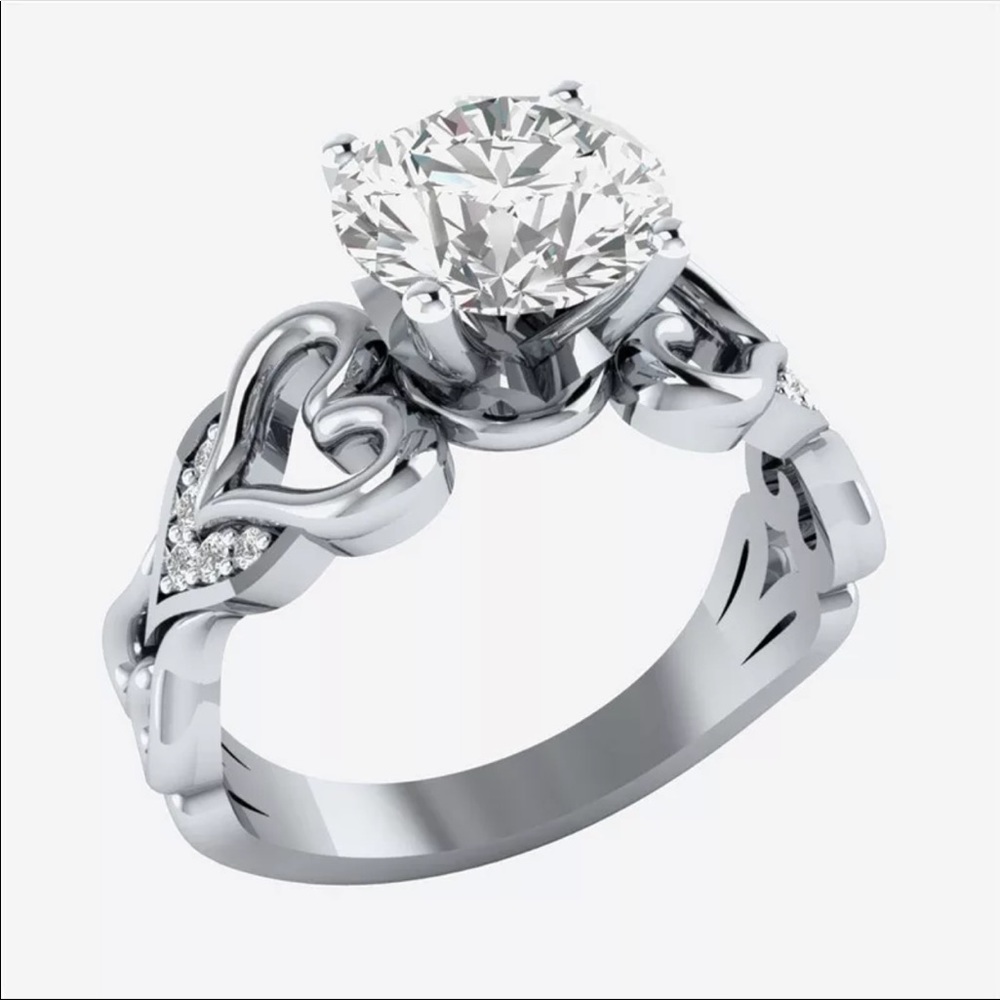 New 925 Silver Diamond Women’s Engagement Ring